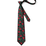 Floral 3.4 inch Tie Handkerchief Set - 10-RED ROSE