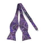 Paisley Formal Bow Tie & Pocket Square - A-PURPLE / PINK