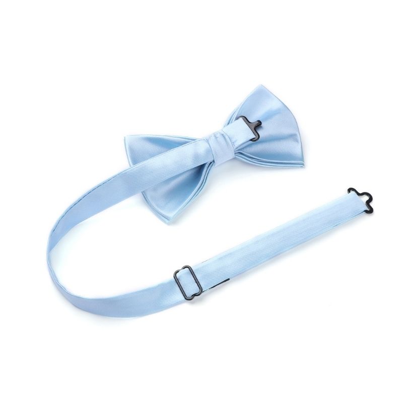 Solid Bow Tie & Pocket Square - B-BLUE 1
