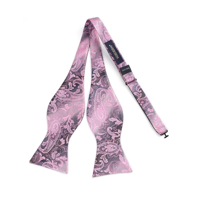 Floral Bow Tie & Pocket Square - A-PINK/BLACK