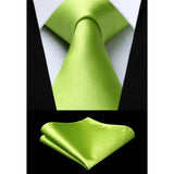 Solid Tie Handkerchief Set - GREEN-2
