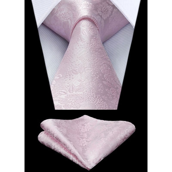 Floral 3.4 Tie Handkerchief Set - C-LIGHT PINK