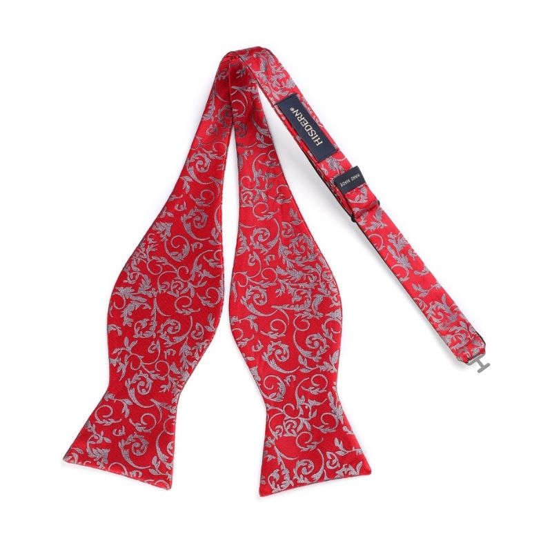 Floral Bow Tie & Pocket Square - A-RED PAISLEY