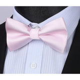 Solid Pre-Tied Bow Tie - 04-LIGHT PINK
