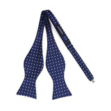 Polka Dots Bow Tie & Pocket Square - B-NAVY BLUE / SKY BLUE