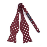 Polka Dots Bow Tie & Pocket Square - F-BURGUNDY / WHITE