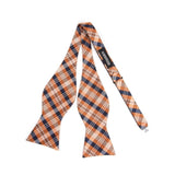 Plaid Bow Tie & Pocket Square Sets - D-ORANGE