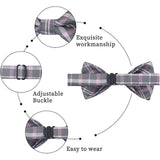 Plaid Pre-Tied Bow Tie for Boy - PINK/GRAY