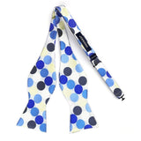 Polka Dots Bow Tie & Pocket Square Sets - E-BLUE/BEIGE