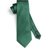 Houndstooth Tie Handkerchief Set - A-04 GREEN HOUNDSTOOTH