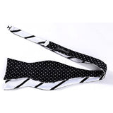 Stripe Bow Tie & Pocket Square - A-BLACK/WHITE