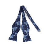 Floral Bow Tie & Pocket Square - A-A NAVY BLUE