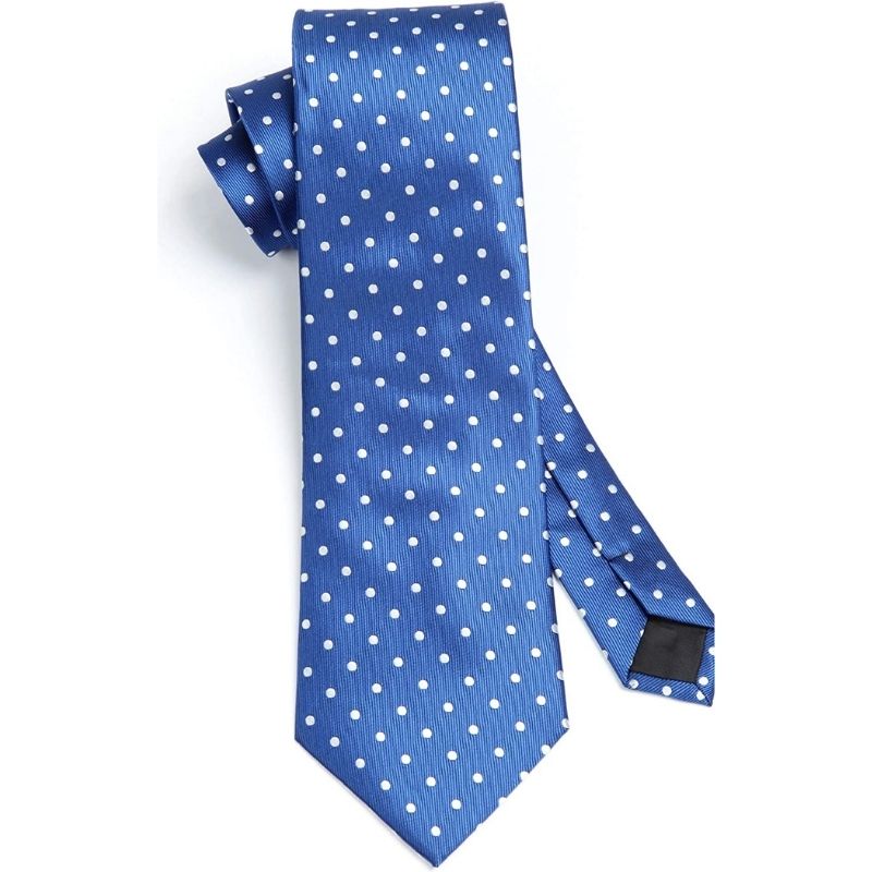 Polka Dot Tie Handkerchief Set - A-BLUE/WHITE