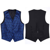 Paisley 3pc Suit Vest Set - 8-BLUE & BLACK