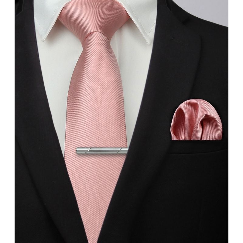Solid Tie Handkerchief Set - 01 PINK