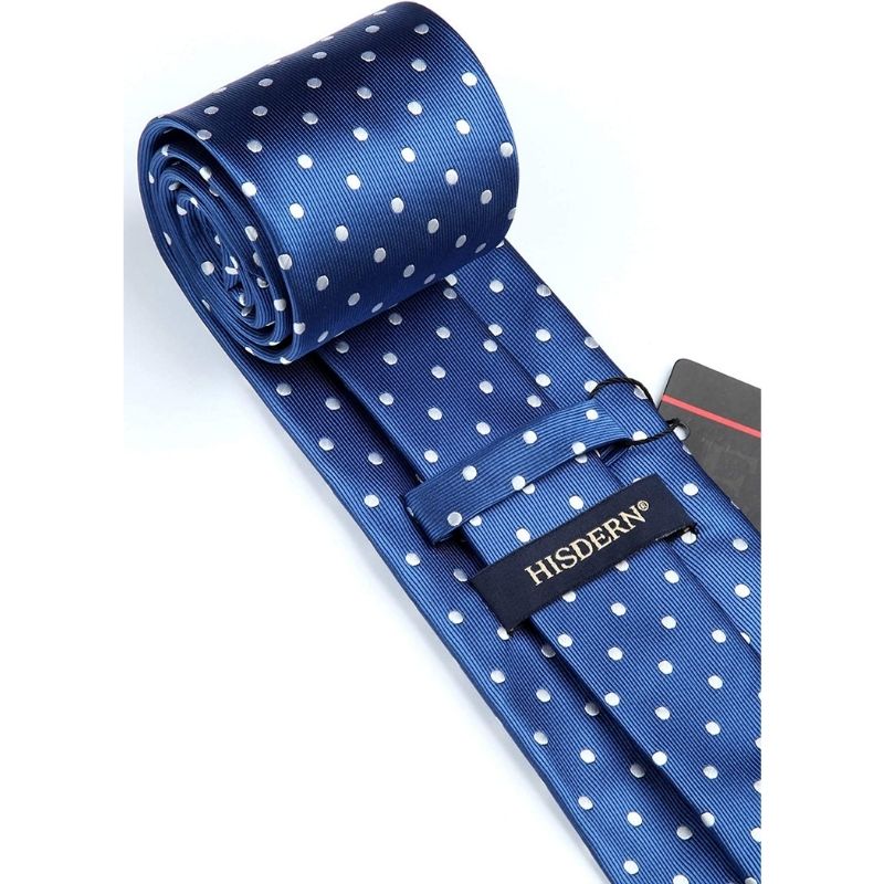 Polka Dot Tie Handkerchief Set - A-BLUE/WHITE