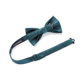 Solid Pre-Tied Bow Tie & Pocket Square - 07-GREEN