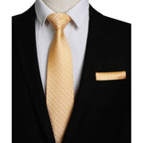 Polka Dot Tie Handkerchief Set - YELLOW-POLKA DOT