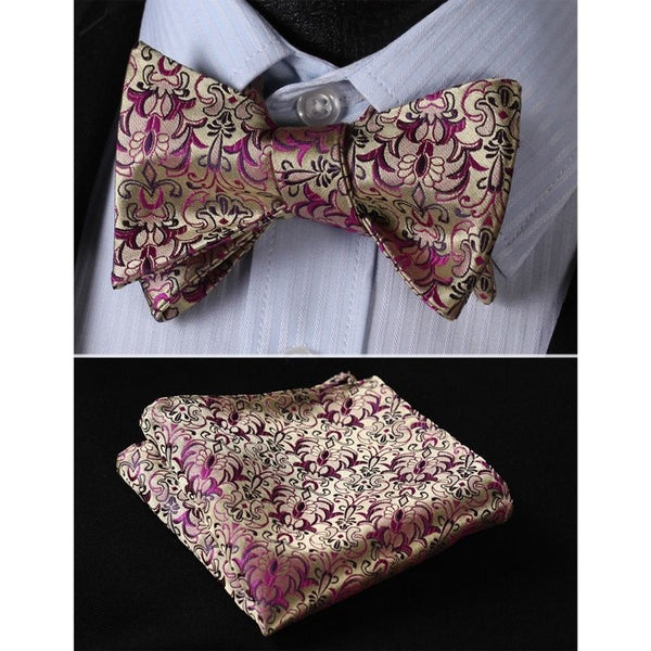 Floral Bow Tie & Pocket Square - PINK