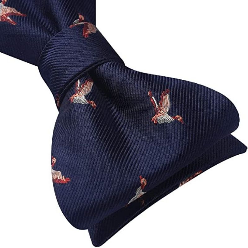 Fun Animal Bow Tie & Pocket Square - BIRDS/NAVY