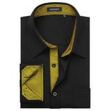 Casual Formal Shirt with Pocket - 03-BLACK/GOLD