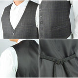 Plaid Slim Vest A Charcoal Grey