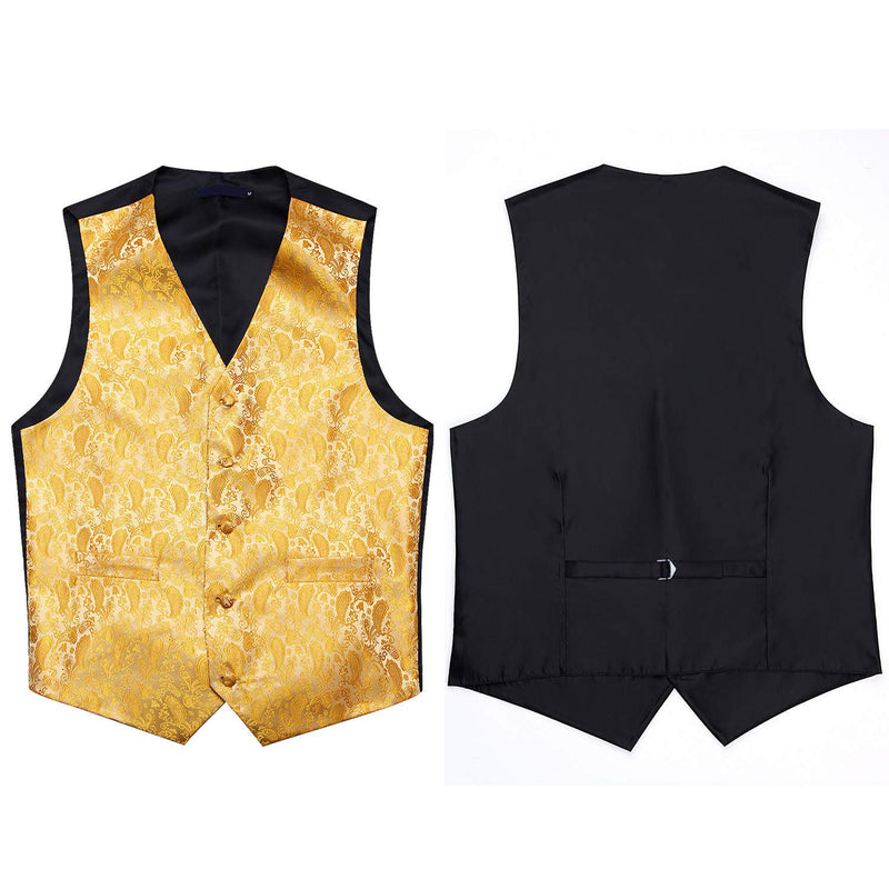 Paisley 3Pc Suit Vest Set E Yellow