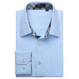 Casual Formal Shirt with Pocket - 10-BLUE