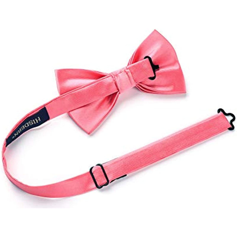 Solid Pre-Tied Bow Tie & Pocket Square - K-PINK