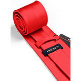 Solid Tie Handkerchief Set - RED