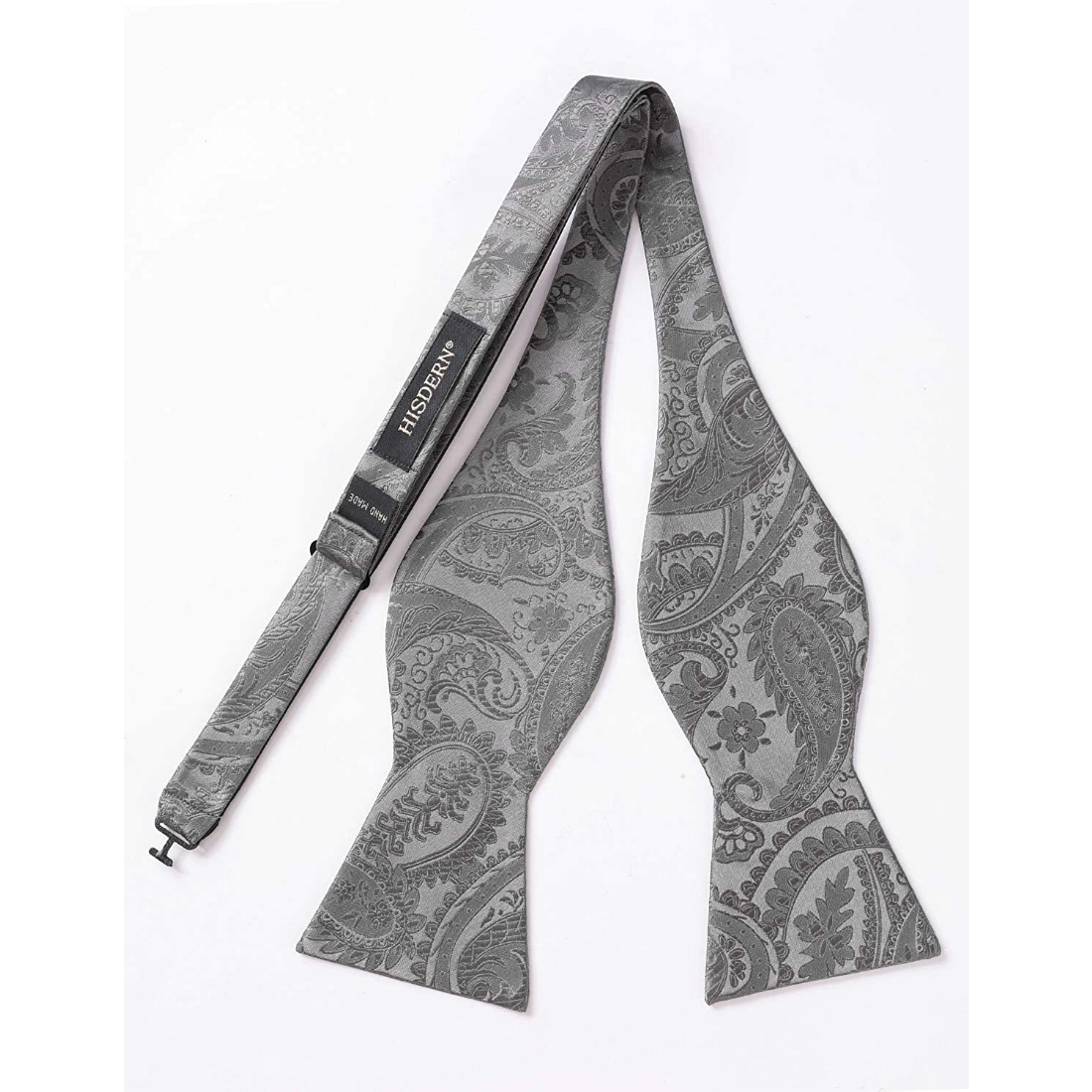 Floral Paisley Bow Tie & Pocket Square Sets - C-GRAY