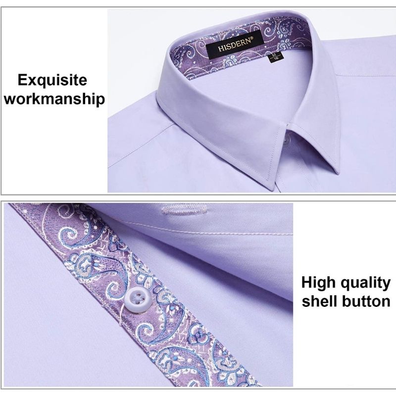 Casual Formal Shirt With Pocket Purple