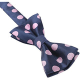 Polka Dot Pre-Tied Bow Tie for Boy - NAVY BLUE/PINK