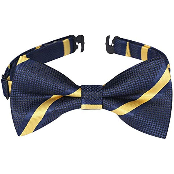 Stripe Pre-Tied Bow Tie for Boy - NAVY BLUE/YELLOW