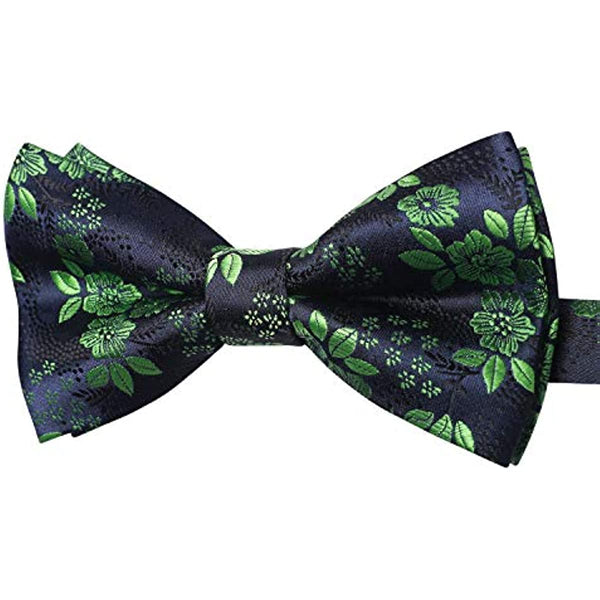 Floral Pre-Tied Bow Tie - GREEN-1