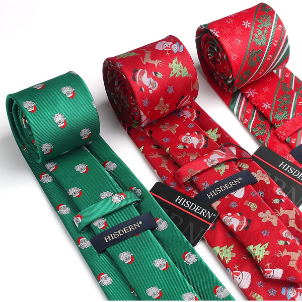 Christmas 3PCS Tie & Pocket Square Set - T5-S1
