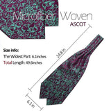 Floral Paisley Ascot Cravat Scarf - GREEN/PURPLE
