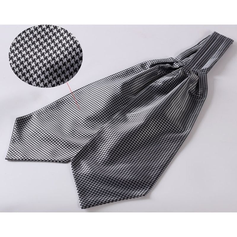 Floral Paisley Ascot Cravat Scarf - GREY/BLACK