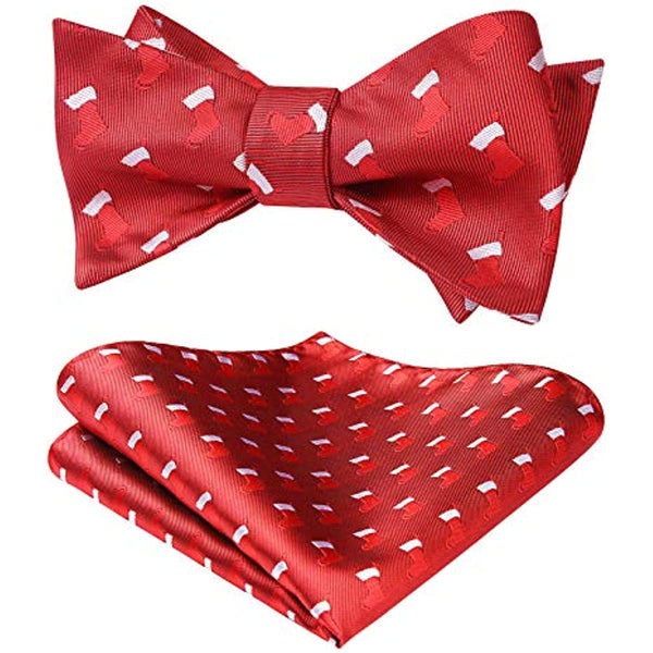 Christmas Bow Tie & Pocket Square - F7-RED-CHRISTMAS SOCKS