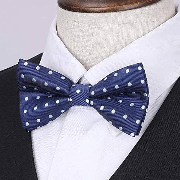 Polka Dot Pre-Tied Bow Tie for Boy - NAVY BLUE/WHITE 1