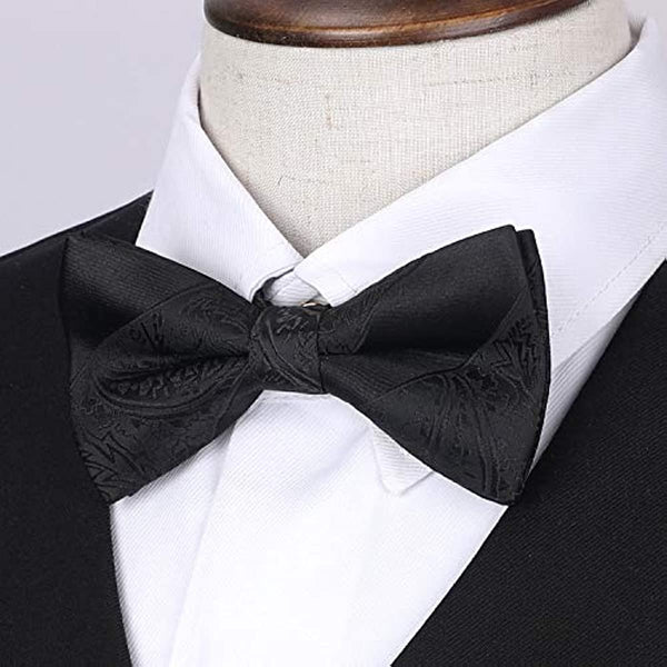Paisley Pre-Tied Bow Tie for Boy - BLACK