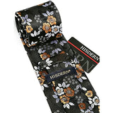 Floral Tie Handkerchief Set - X-ORANGE WHITE