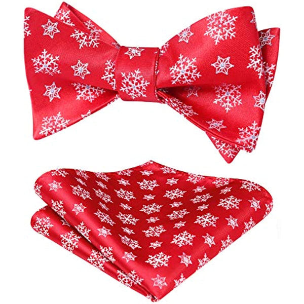 Christmas Bow Tie & Pocket Square - 03-RED/WHITE