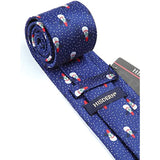 Christmas Tie Handkerchief Set - BLUE/WHITE