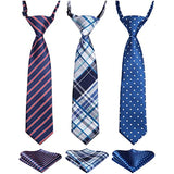 3PCS 13"/15" Boy's Pre-Tied Necktie Handkerchief Set - 01-T3E004