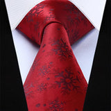 Christmas Tie Handkerchief Set - 09-SCARLET
