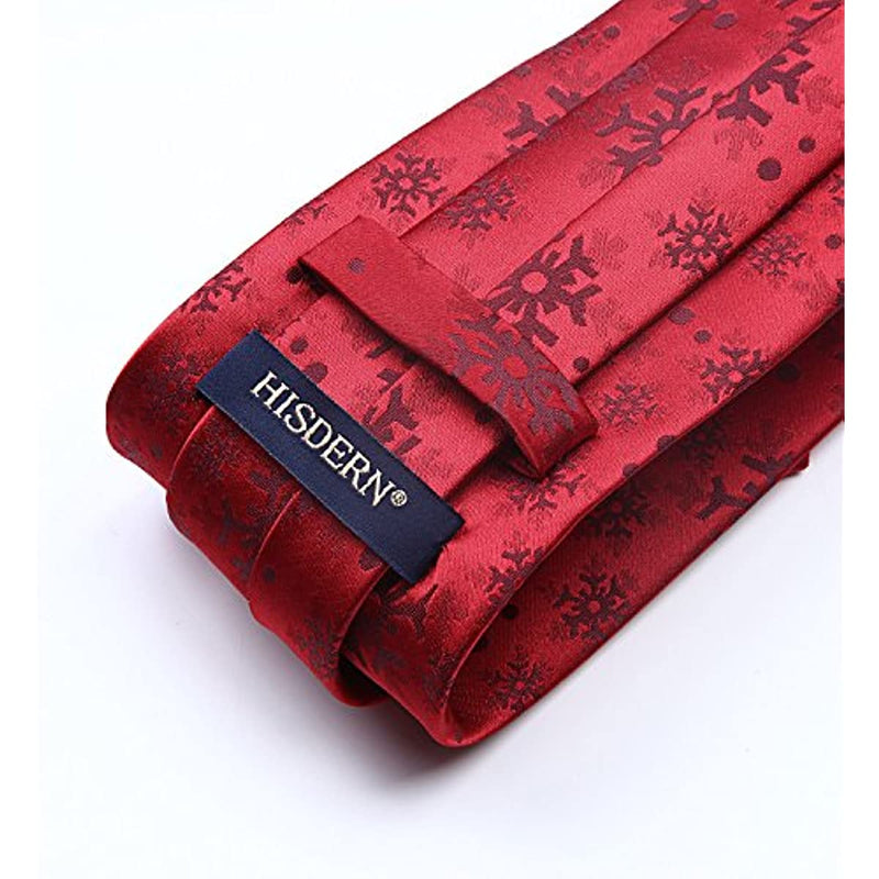 Christmas Tie Handkerchief Set - 09-SCARLET