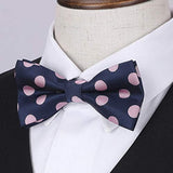 Polka Dot Pre-Tied Bow Tie for Boy - NAVY BLUE/PINK