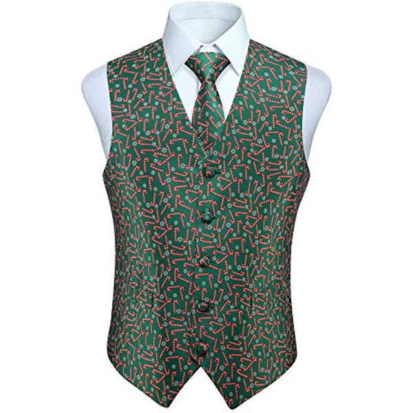 Christmas Suit Vest - GREEN/RED