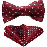 Polka Dots Bow Tie & Pocket Square - B-RED/WHITE